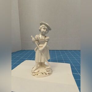 Goebel white porcelain Girl with a rake
